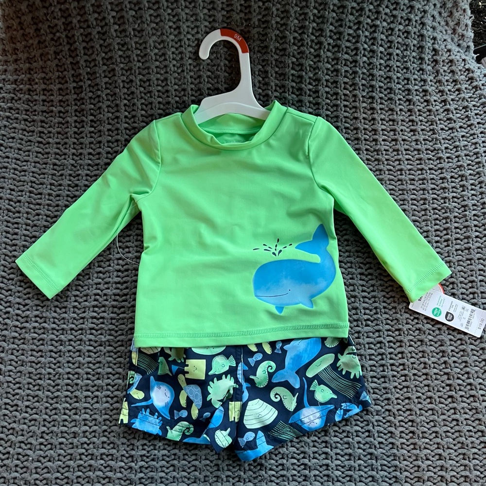 Carter’s 2 piece Swim Set w/rash guard top